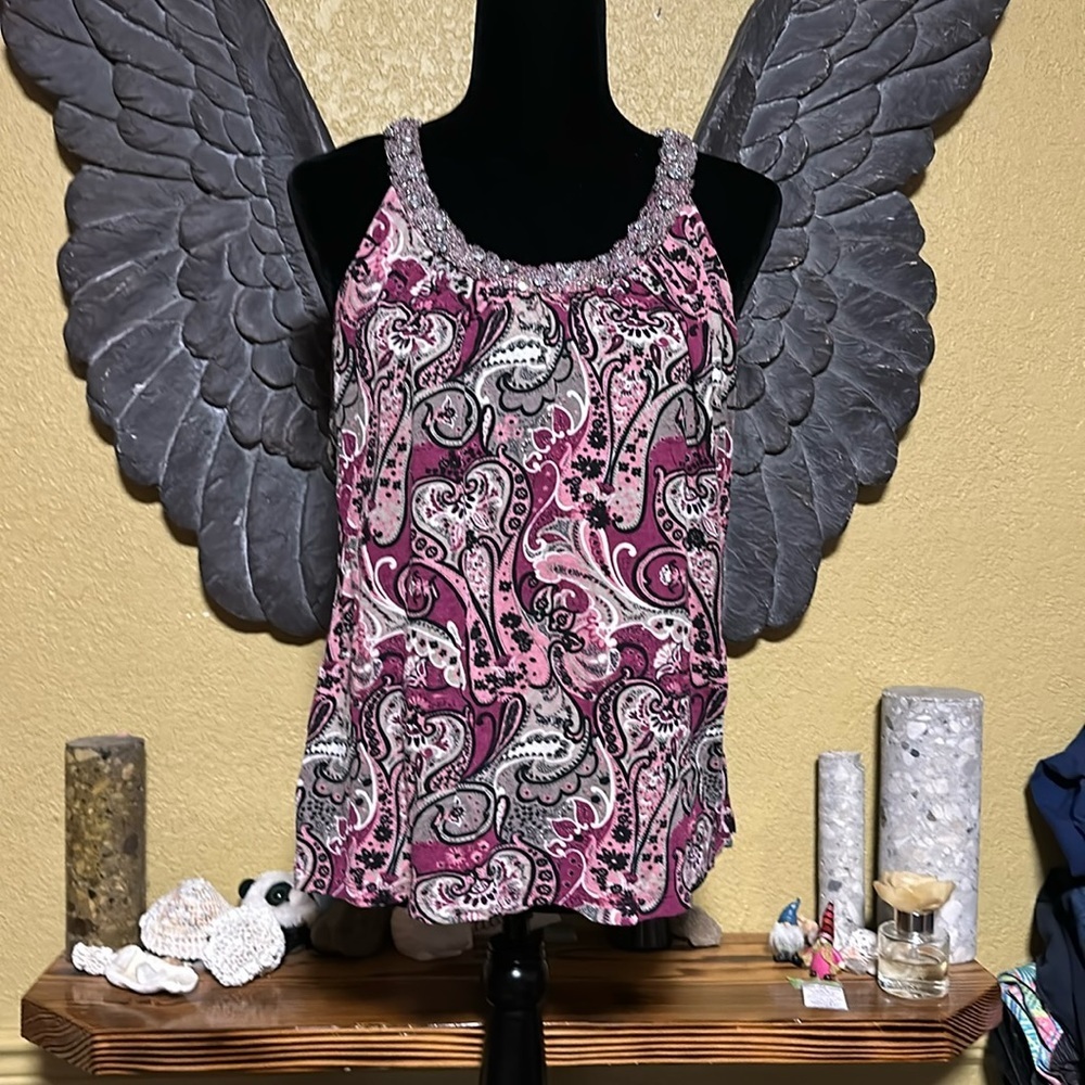 INC Tank Top With Jewels & Beads